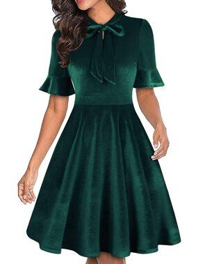 Floral Ruffle Sleeve Summer Dress - Perfect for Work, Church, Weddings & Parties